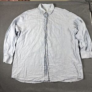 Brooks Brothers All Lennon Long Sleeve Button Up Shirt Men's Extra Large Blue
